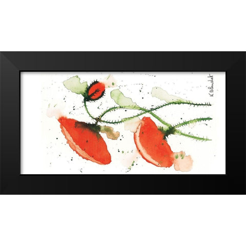 Trio de coquelicots I Black Modern Wood Framed Art Print by Blanchet, Karl