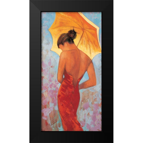 Femme a lombrelle Black Modern Wood Framed Art Print by Goubault, Francis