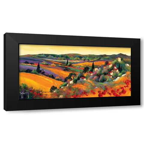 Campagne provencale Black Modern Wood Framed Art Print by Keiflin, Roger