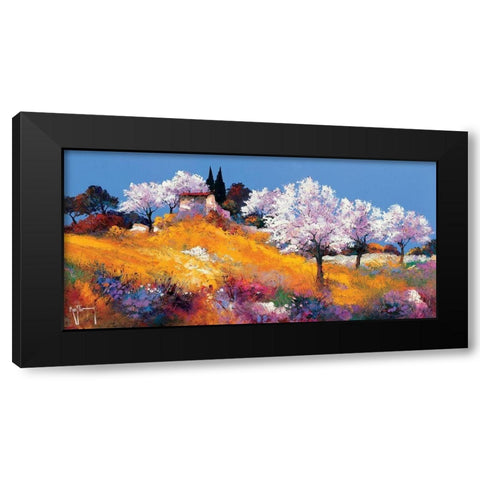 Le Mazet aux amandiers Black Modern Wood Framed Art Print with Double Matting by Keiflin, Roger