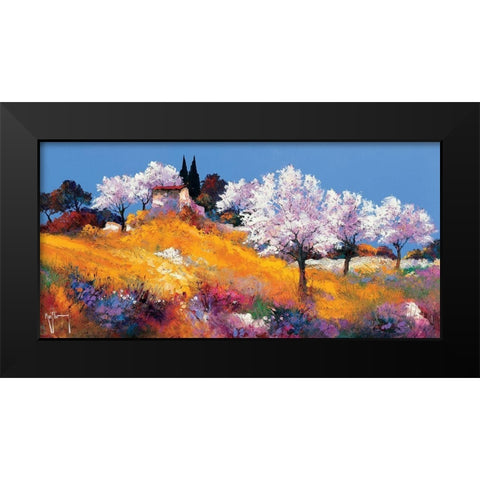 Le Mazet aux amandiers Black Modern Wood Framed Art Print by Keiflin, Roger