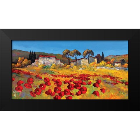 Le Hameau Black Modern Wood Framed Art Print by Keiflin, Roger