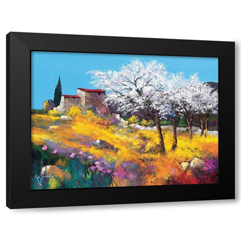 Les amandiers Black Modern Wood Framed Art Print with Double Matting by Keiflin, Roger