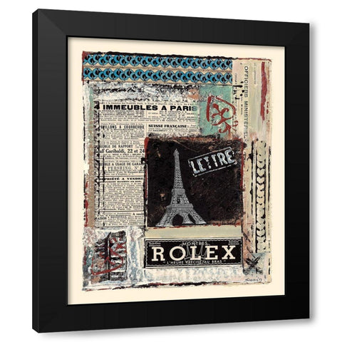A lheure de Paris Black Modern Wood Framed Art Print with Double Matting by Sigrid, M.