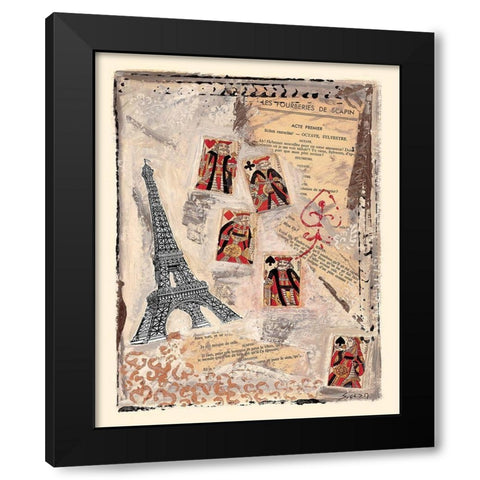 Jeux parisiens Black Modern Wood Framed Art Print by Sigrid, M.