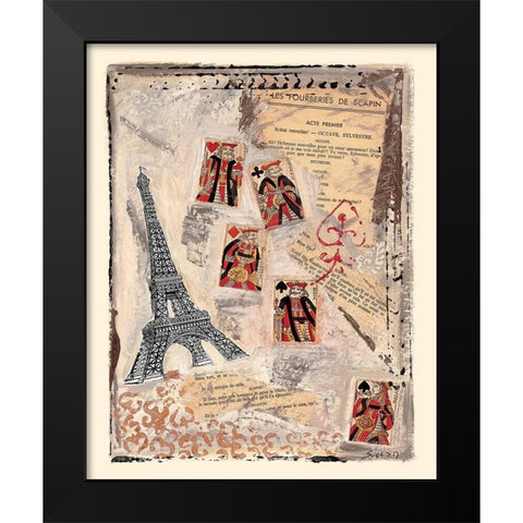 Jeux parisiens Black Modern Wood Framed Art Print by Sigrid, M.