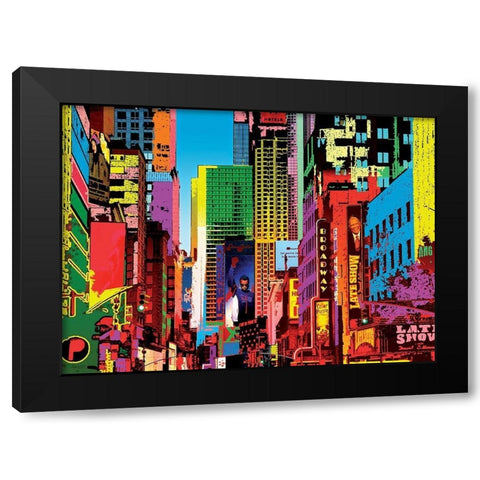 Broadway II Black Modern Wood Framed Art Print with Double Matting by Potron, Geraldine