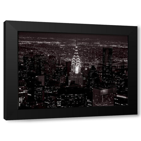 Chrysler Building et lEast River Black Modern Wood Framed Art Print by Setboun, Michel