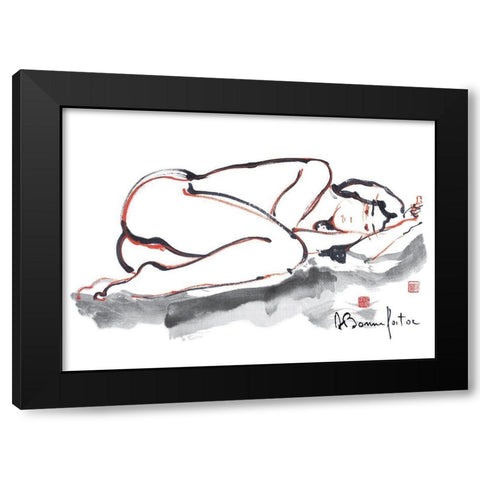 Kristel Black Modern Wood Framed Art Print by Bonnefoit, Alain