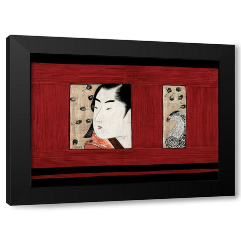 Lhomme au faucon Black Modern Wood Framed Art Print by Aubert, Sylvie