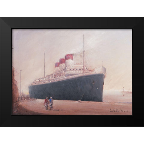 Embarquement II Black Modern Wood Framed Art Print by Letestu, Yann