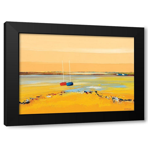 Tendrement Black Modern Wood Framed Art Print with Double Matting by Eurgal, Christian