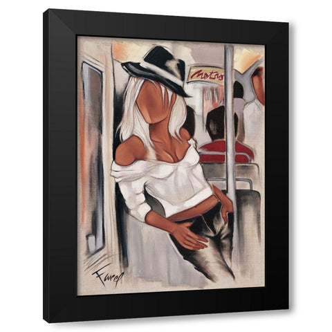 Metro ballade Black Modern Wood Framed Art Print by Farel, Pierre