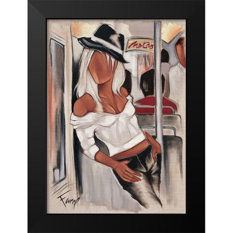 Metro ballade Black Modern Wood Framed Art Print by Farel, Pierre