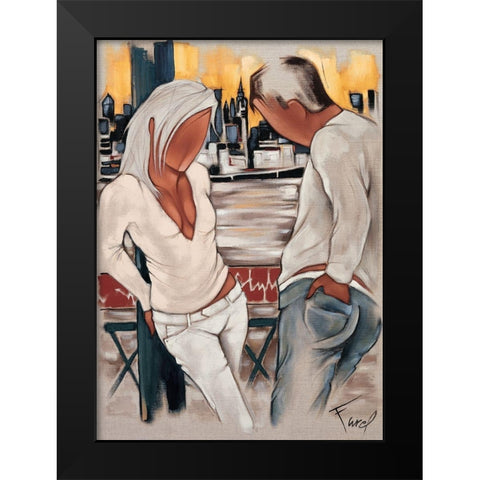 Brooklyn Sunset Black Modern Wood Framed Art Print by Farel, Pierre