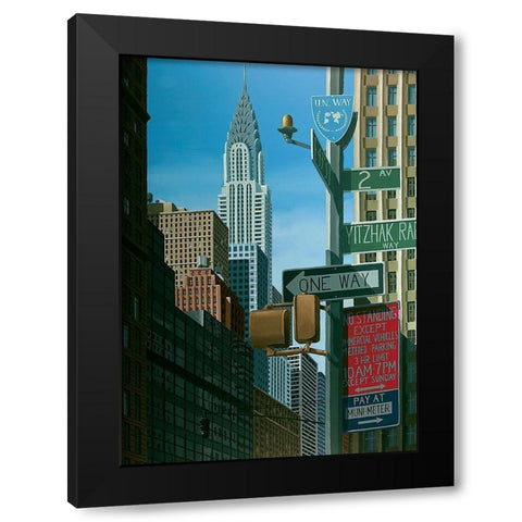 Chrysler from 2nd Avenue Black Modern Wood Framed Art Print by Peyret, Eric