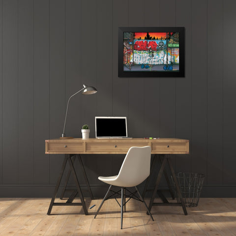 Rue Abbes Black Modern Wood Framed Art Print by Butch and Pea