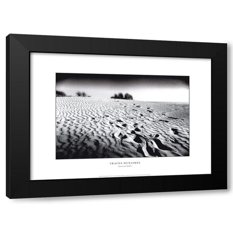 Traces dunaires Black Modern Wood Framed Art Print with Double Matting by Bazin, Emmanuel