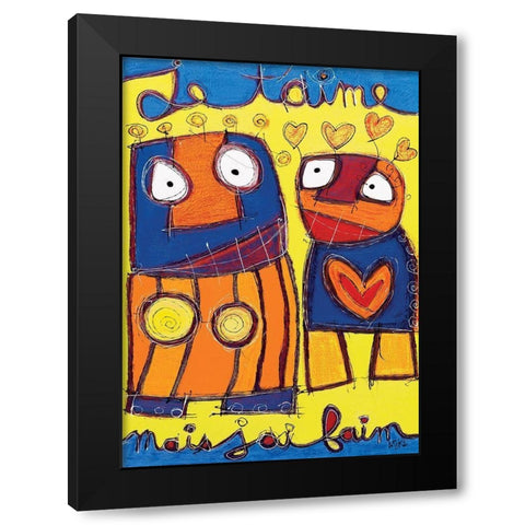 Je taime  Black Modern Wood Framed Art Print by Mika