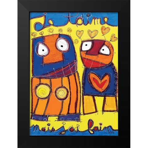 Je taime  Black Modern Wood Framed Art Print by Mika