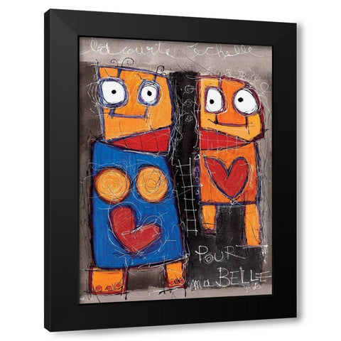 Pour ma belle Black Modern Wood Framed Art Print with Double Matting by Mika