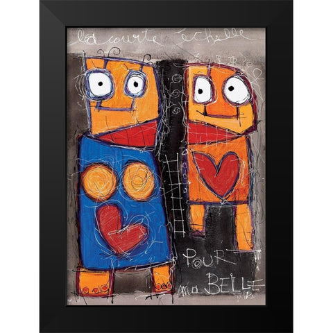 Pour ma belle Black Modern Wood Framed Art Print by Mika