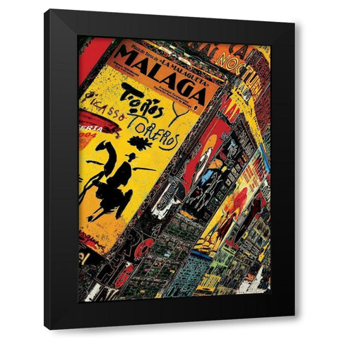 Nocturna Black Modern Wood Framed Art Print with Double Matting by Ortega, Guillaume