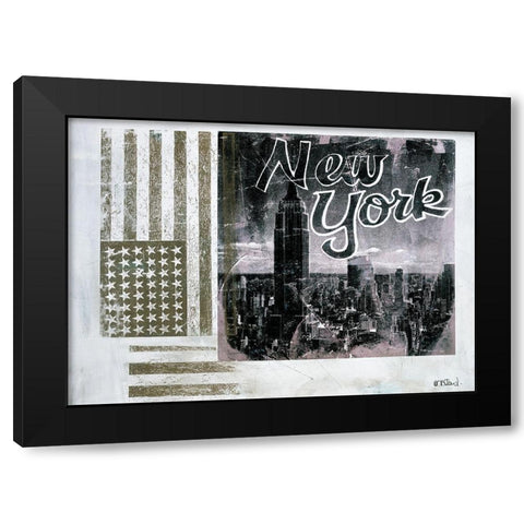 Flag Black Modern Wood Framed Art Print with Double Matting by Allard, Daniele
