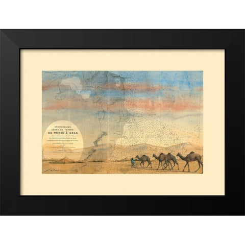 Sfax Tunisie Black Modern Wood Framed Art Print by Letestu, Philippe