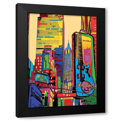 7th Avenue Black Modern Wood Framed Art Print by Potron, Geraldine