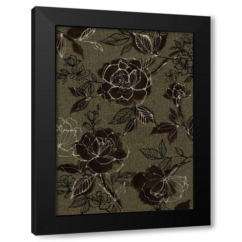 Floral II Black Modern Wood Framed Art Print by Antoinette et, Freddy