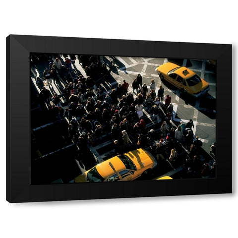 5eme Avenue et 57eme Rue, Manhattan Black Modern Wood Framed Art Print with Double Matting by Setboun, Michel