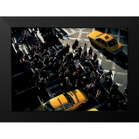 5eme Avenue et 57eme Rue, Manhattan Black Modern Wood Framed Art Print by Setboun, Michel