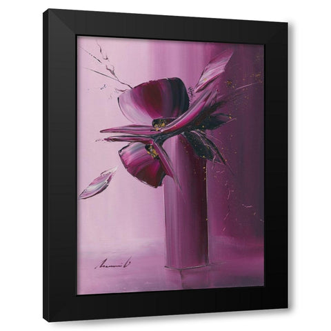 Petales Black Modern Wood Framed Art Print with Double Matting by Tramoni, Oliver