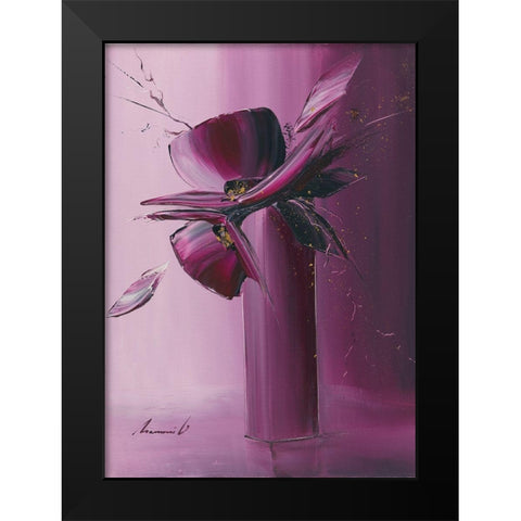 Petales Black Modern Wood Framed Art Print by Tramoni, Oliver