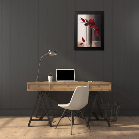 Bouquet rouge I Black Modern Wood Framed Art Print by Tramoni, Oliver