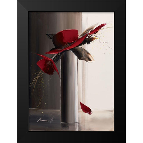 Bouquet rouge II Black Modern Wood Framed Art Print by Tramoni, Oliver