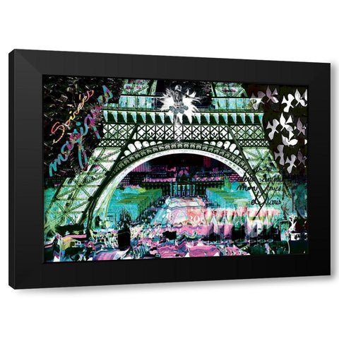 Paris by night Black Modern Wood Framed Art Print by Kaly