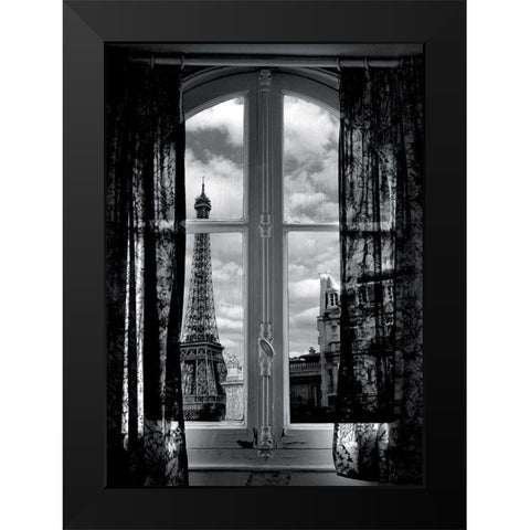 Fenetre sur Paris Black Modern Wood Framed Art Print by Hellerdani, Mauricio