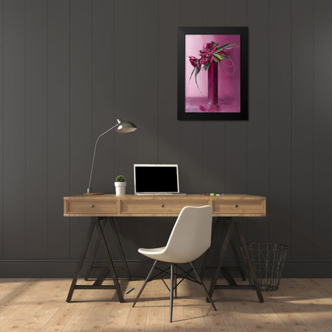 Bouquet violet II Black Modern Wood Framed Art Print by Tramoni, Oliver