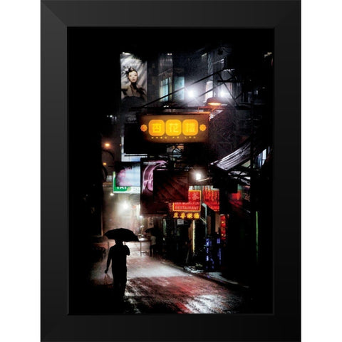 Nuit de Chine Black Modern Wood Framed Art Print by Jacrot, Christophe
