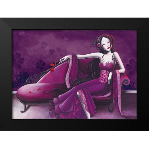 Violine Black Modern Wood Framed Art Print by Sybile