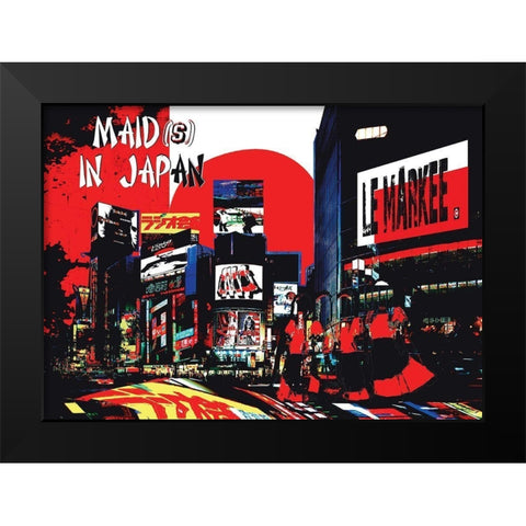 Maid In Japan  Black Modern Wood Framed Art Print by Le Markee