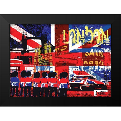 The Spirit Of London Black Modern Wood Framed Art Print by Le Markee