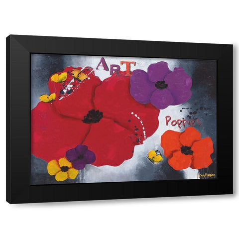 Art Poppies  Black Modern Wood Framed Art Print by Pfaadt Aurelie