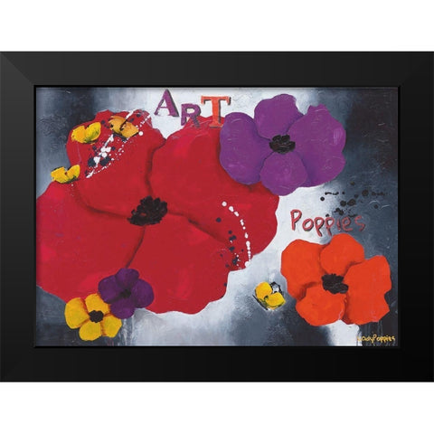 Art Poppies  Black Modern Wood Framed Art Print by Pfaadt Aurelie