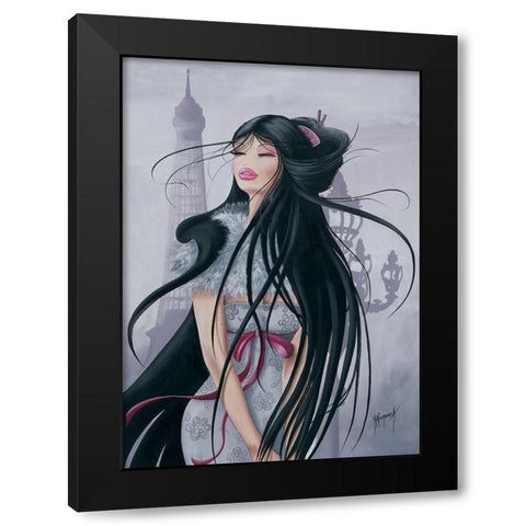 Melo Lilou in Paris II Black Modern Wood Framed Art Print with Double Matting by Rhumeur, Aurelie