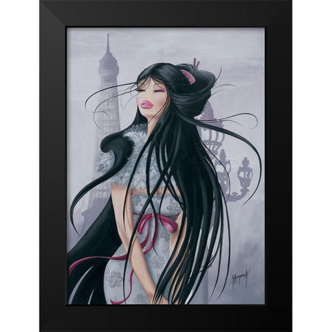 Melo Lilou in Paris II Black Modern Wood Framed Art Print by Rhumeur, Aurelie