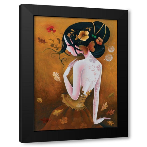 Le papillon de cuivre Black Modern Wood Framed Art Print with Double Matting by Sybile