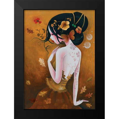 Le papillon de cuivre Black Modern Wood Framed Art Print by Sybile